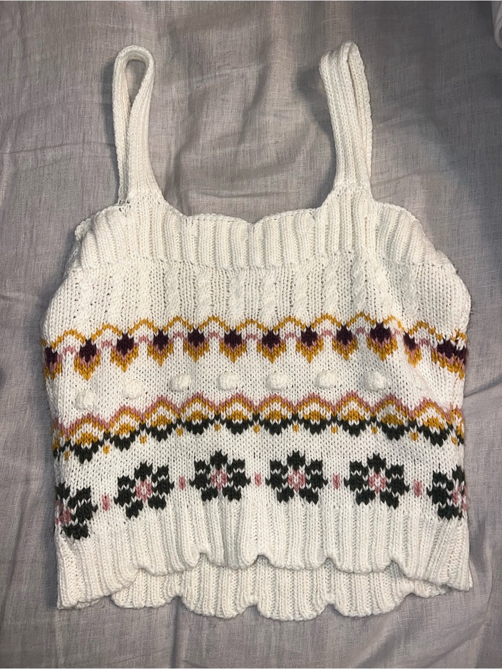 Blu Pepper White Knit Tank